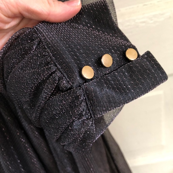 READ NWD Baltic Born Octavia Shimmer Dress Maxi Ballgown Glitter Wedding Black S - Picture 4 of 9